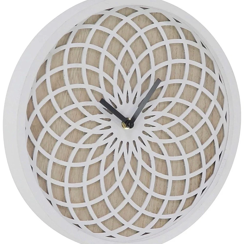 Ornate Wall Clock- White 12 inch - Picture 4 of 6